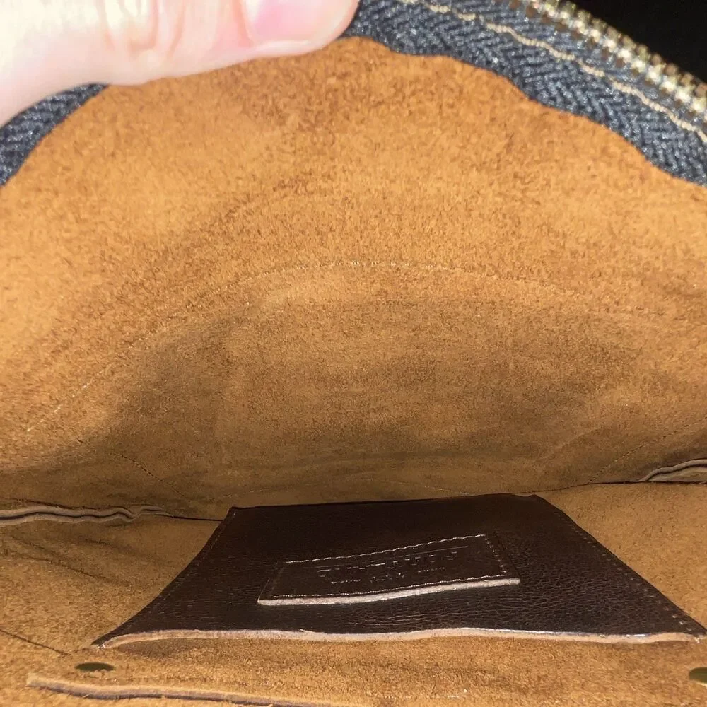 Portland Leather Goods Brown Backpack Zip Closure Outer Pockets Shoulder Strap